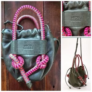 Mecha Mendez Irupe Medium Leather Bag-Forest Hypnotic